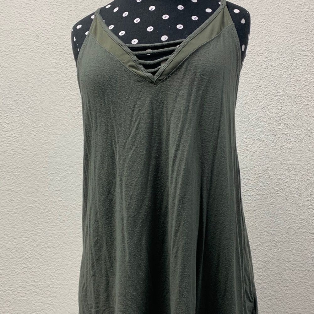 green tank top
